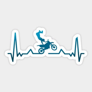 Motocross Heartbeat Design Sticker